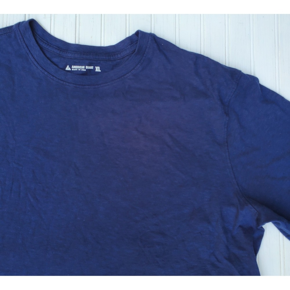 NWOT American Giant Premium Slub Short Sleeve Crew Tee Men Extra Large Navy Blue